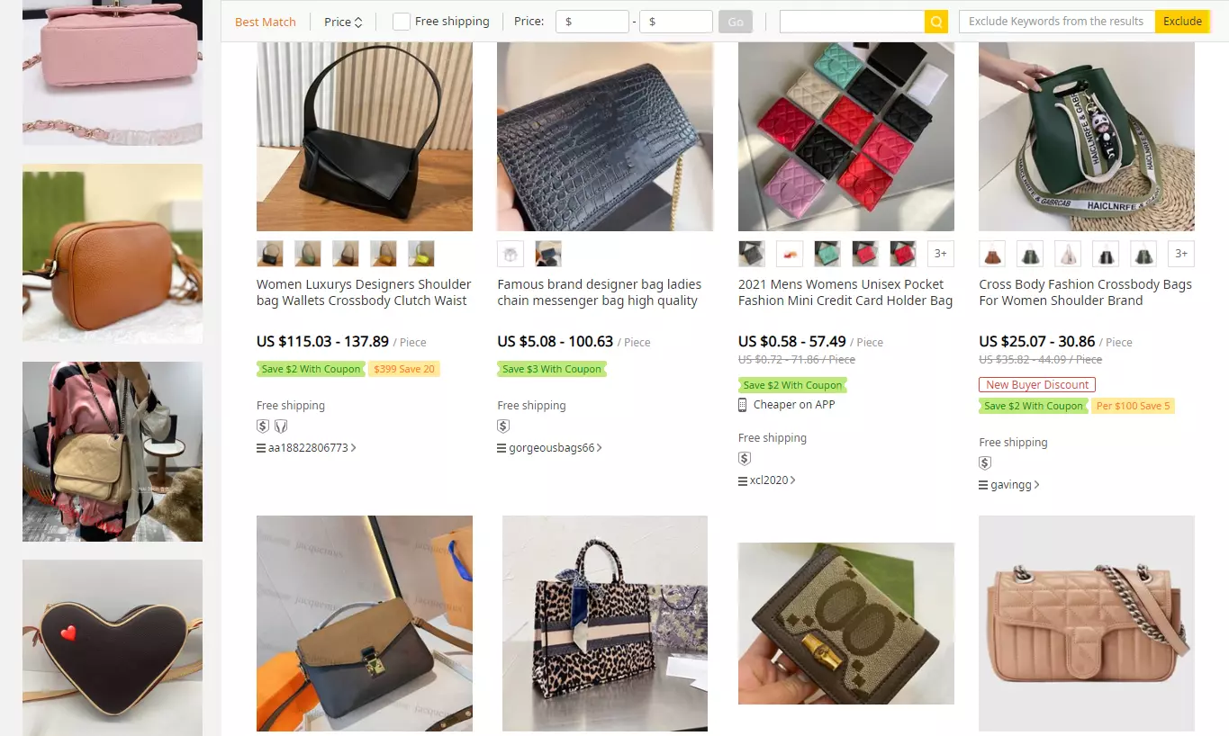 Designer bag dupes on dhgate without prints and logos