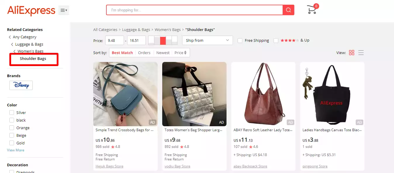 Search narrowed down to shoulder bags dupes and replicas on