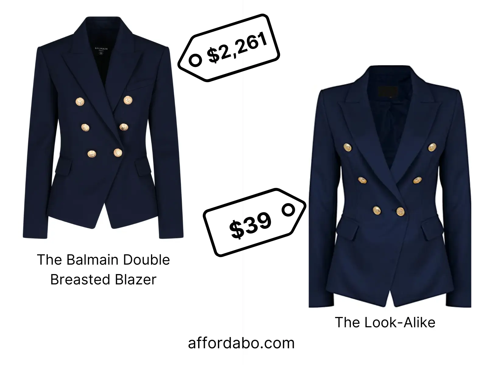 Balmain double breasted blazer vs balmain blazer dupe